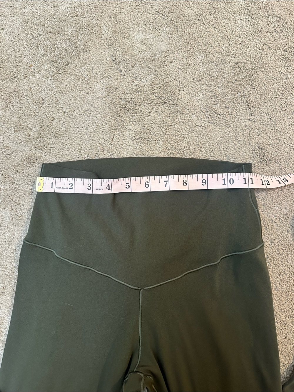 OFFLINE Aerie High Rise 7/8 Leggings Green Basque Dipped V-Waist Women M Stretch - Picture 5 of 7